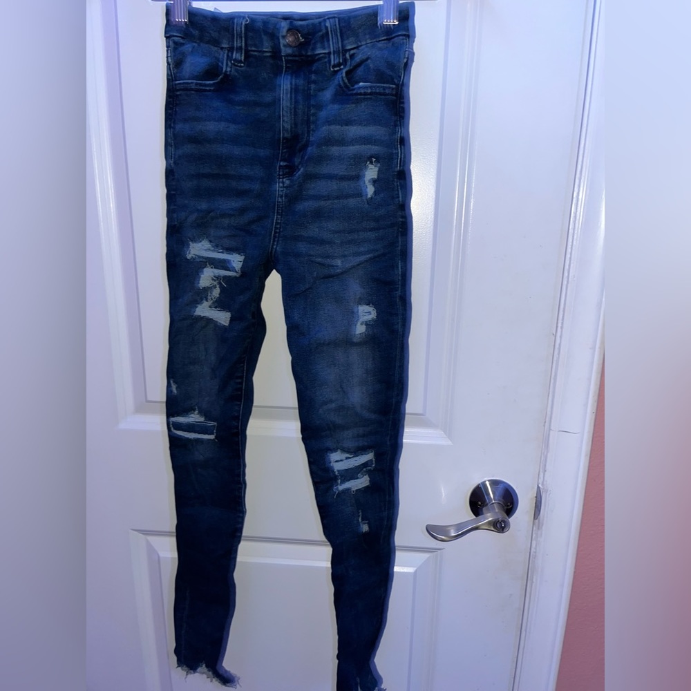 Size 0 American eagle blue jeans high waisted